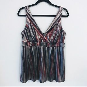 INC 🦓 International Concepts - Metallic Graphic Stripe Cami - Size L